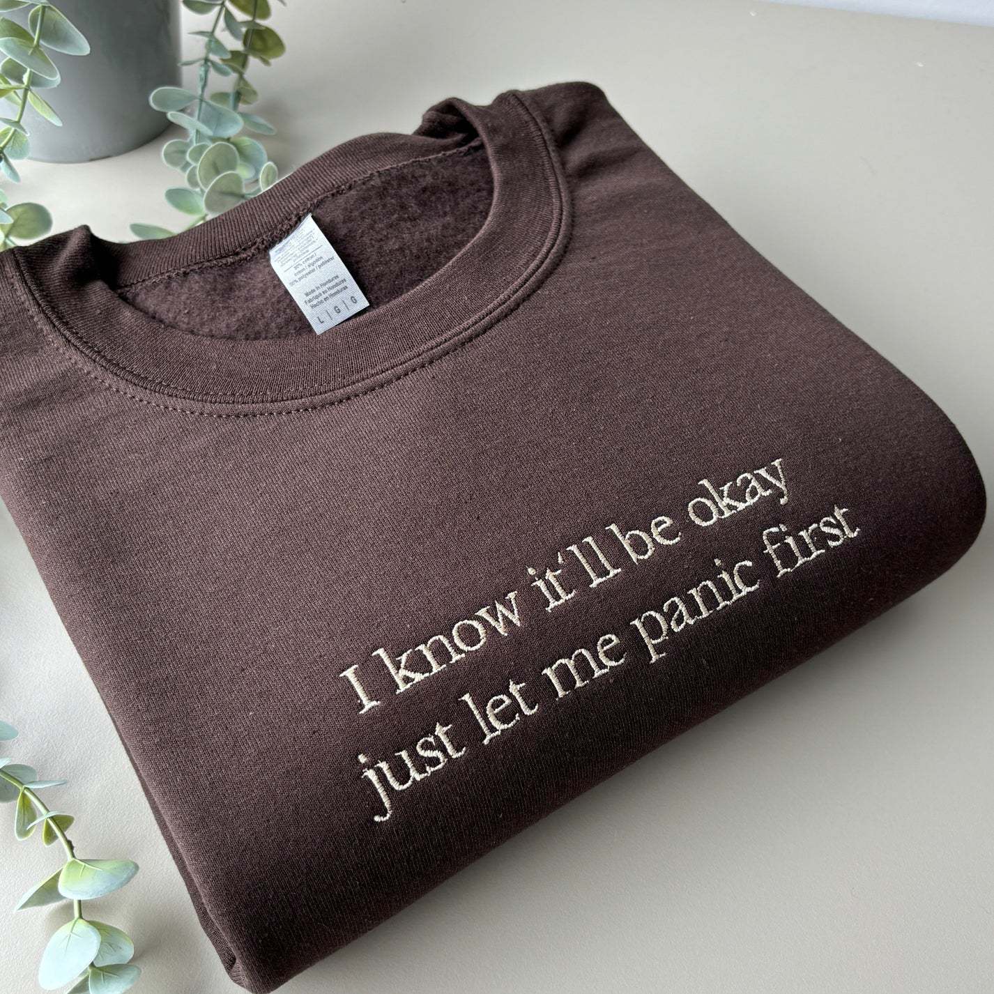 Slogan Embroidered Sweatshirt
