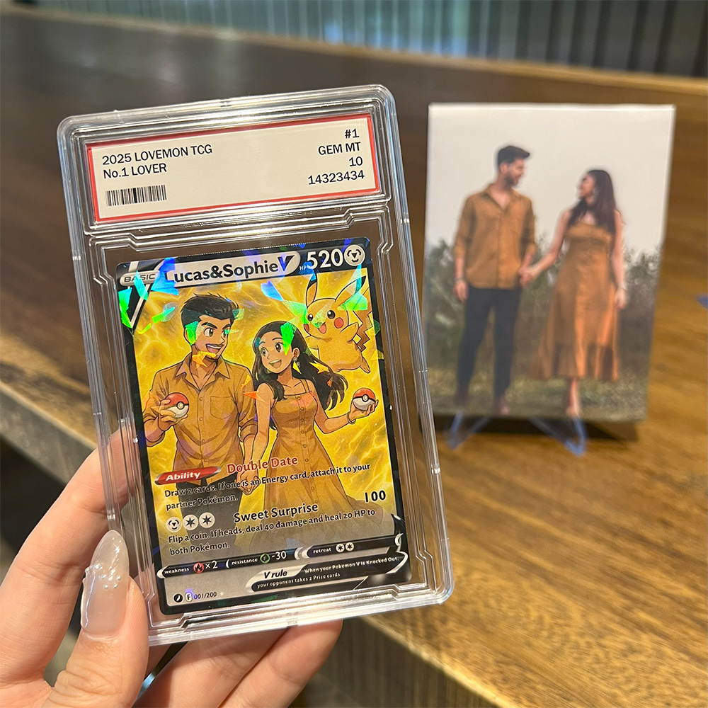 Custom Anime PokeLove 8 Types V Card For Couples Pokecard with Poke Character