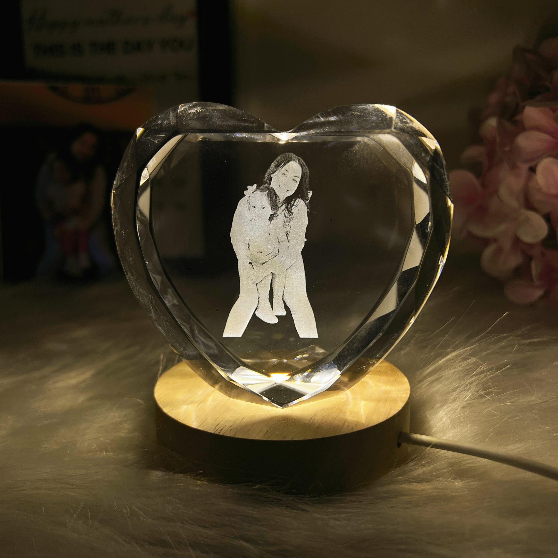 Personalized 3D Heart Crystal Photo Gift