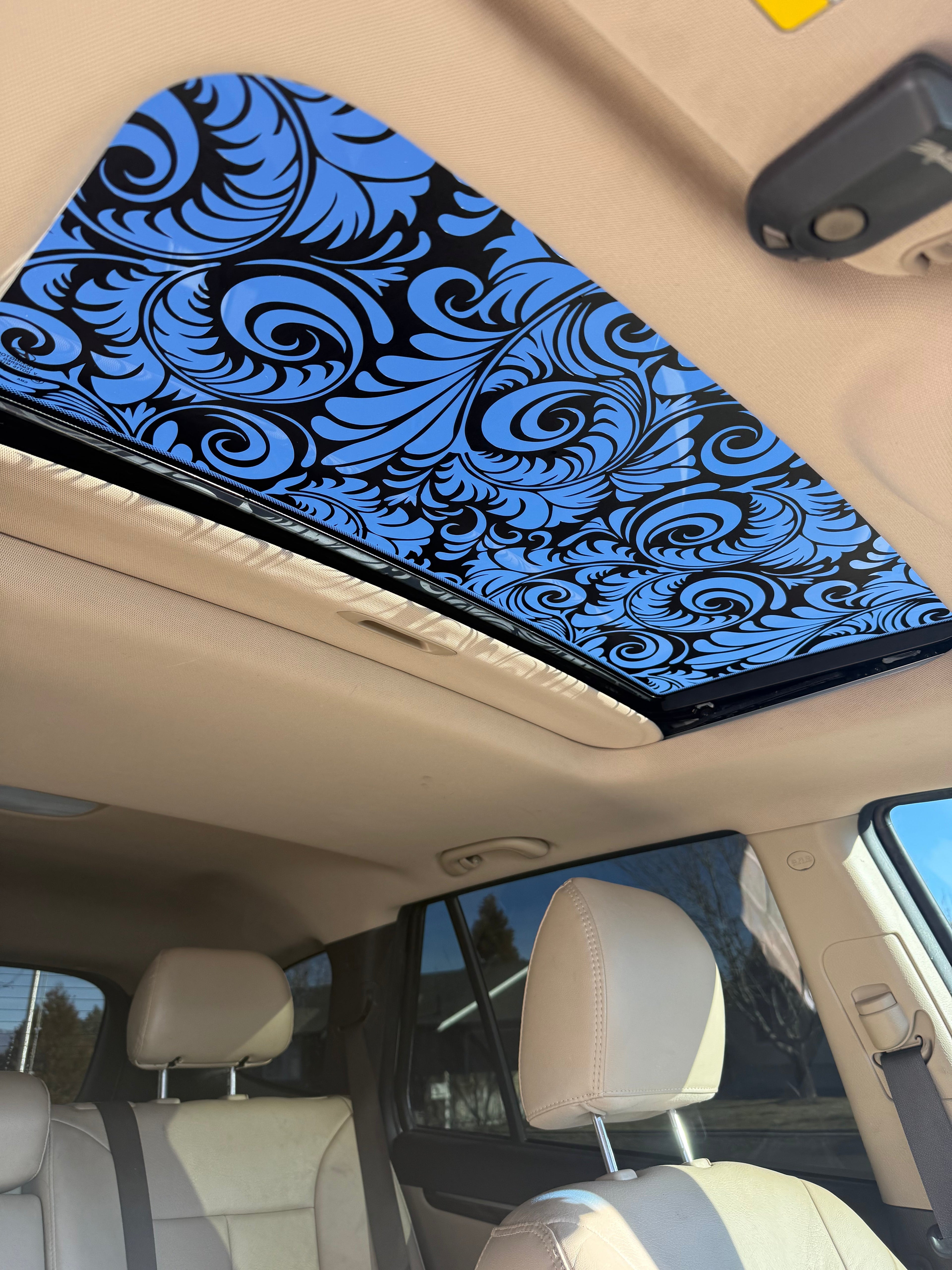 Damask Sun Roof Car Decal | Decorative Sunroof Window Sticker