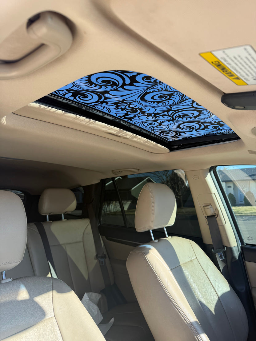 Damask Sun Roof Car Decal | Decorative Sunroof Window Sticker