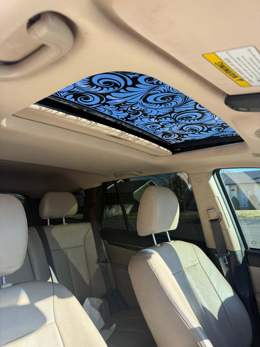 Damask Sun Roof Car Decal | Decorative Sunroof Window Sticker