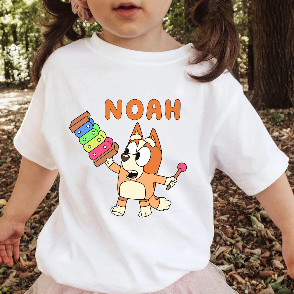 Personalized Cartoon Toddler Shirt with Kids Name