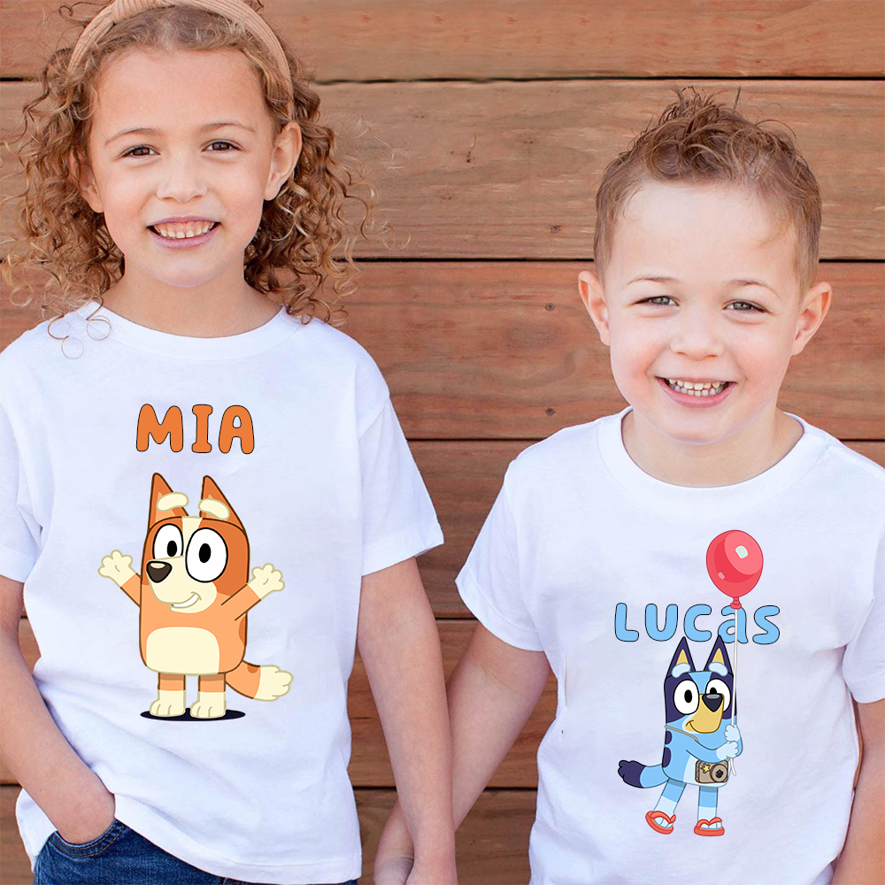 Personalized Cartoon Toddler Shirt with Kids Name