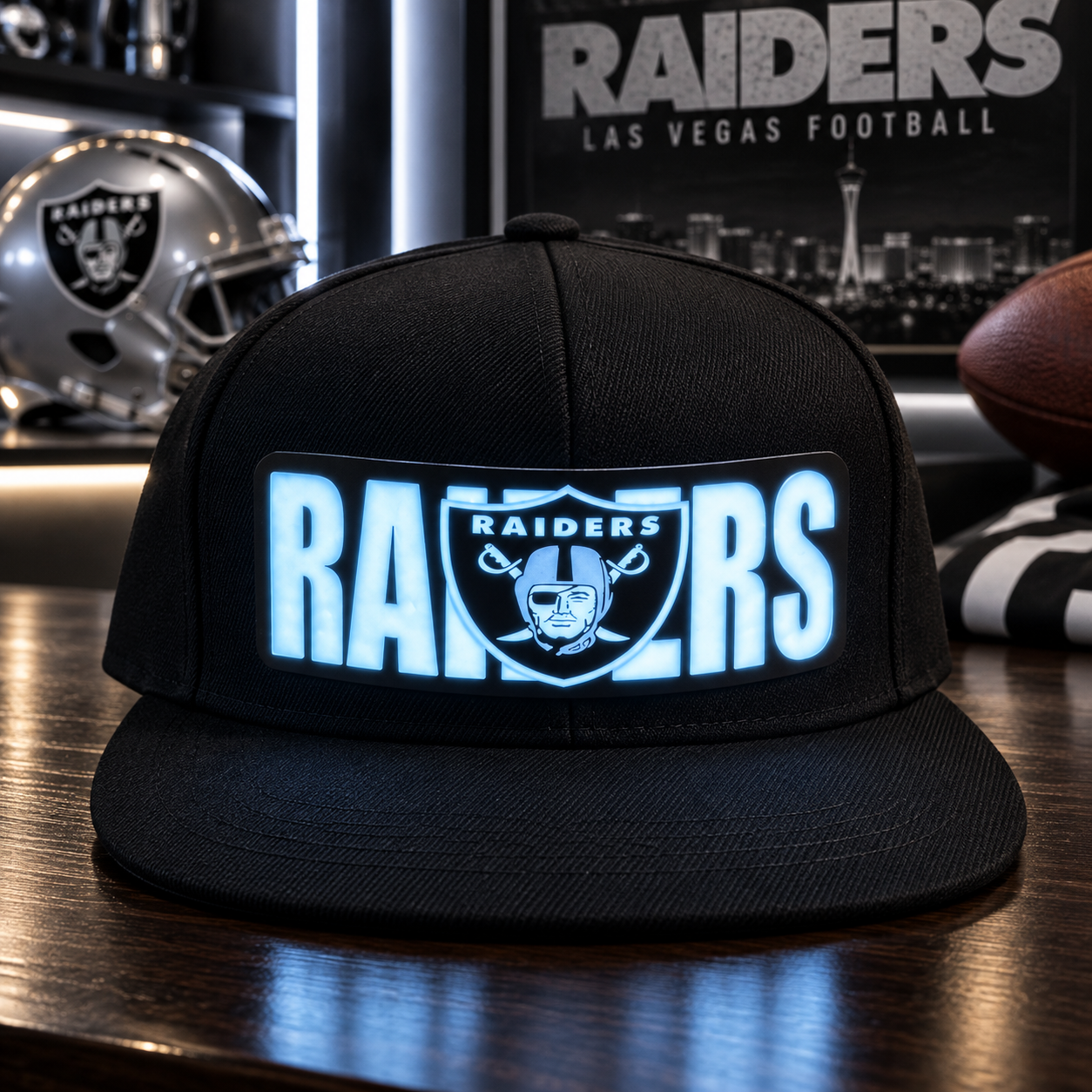 Football Fan LED Light-Up Snapback Cap