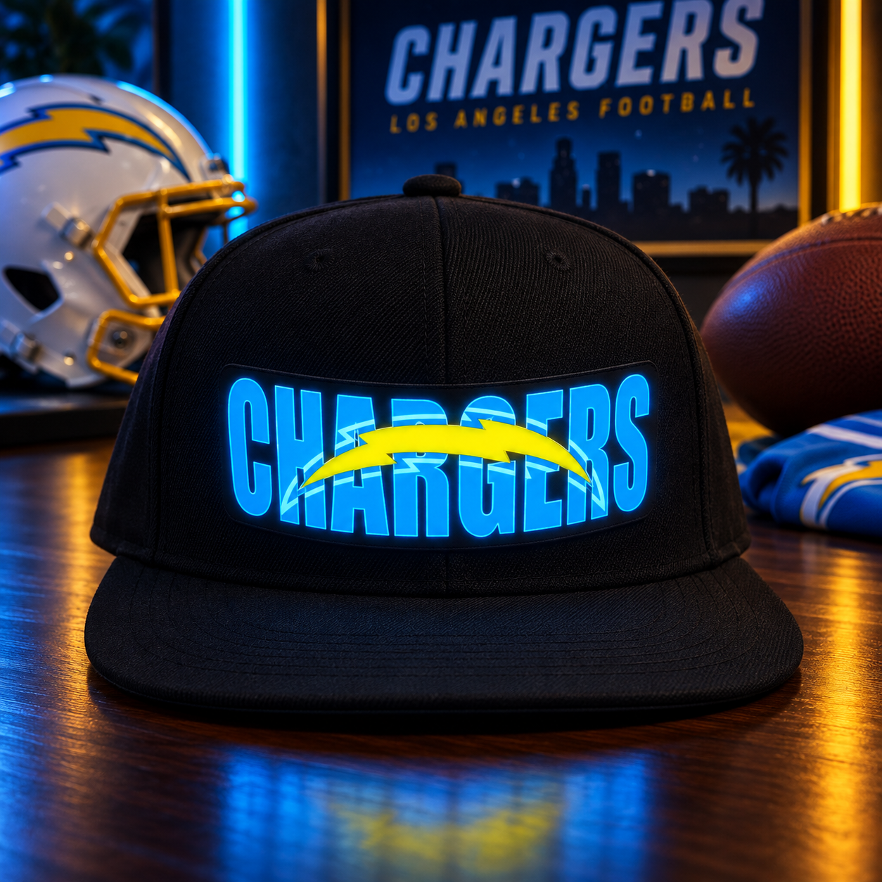 Football Fan LED Light-Up Snapback Cap