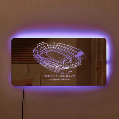 Los Angeles Memorial Coliseum Stadium Mirror Light-Gifts For Sports Lovers、Los Angeles Rams、USC Trojans