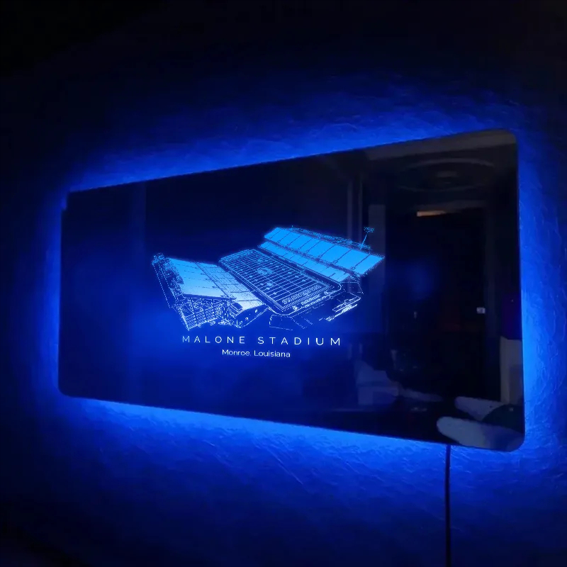 Malone Stadium Mirror Light-Gifts For Sports Lovers、ULM Warhawks、NCAA、Louisiana