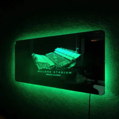 Malone Stadium Mirror Light-Gifts For Sports Lovers、ULM Warhawks、NCAA、Louisiana