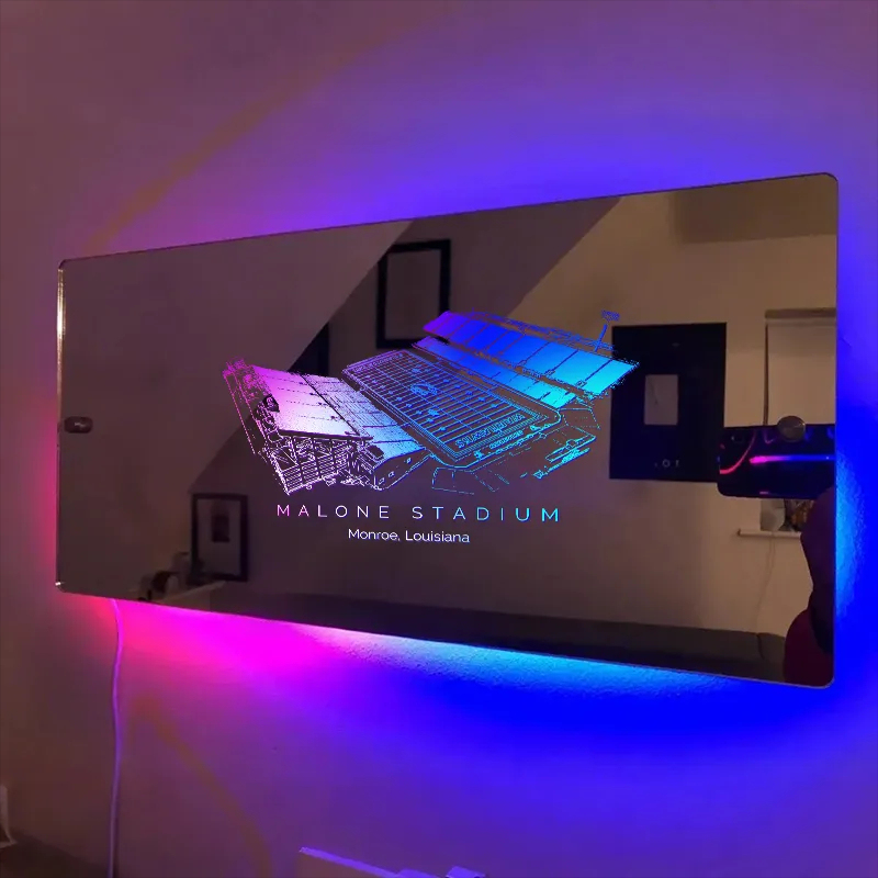 Malone Stadium Mirror Light-Gifts For Sports Lovers、ULM Warhawks、NCAA、Louisiana