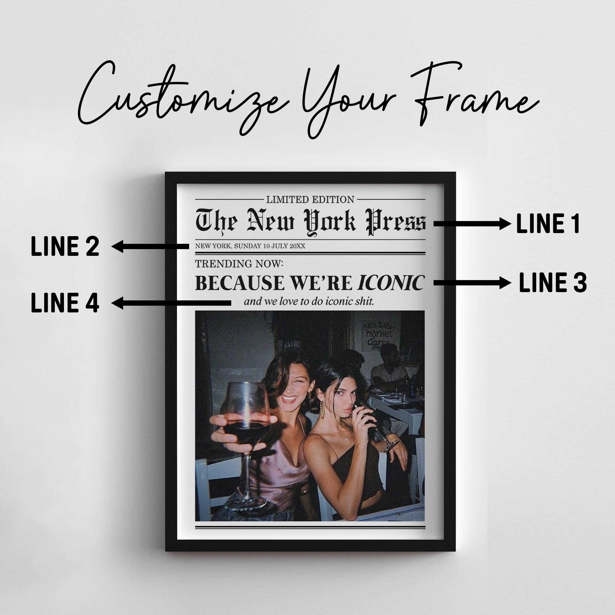 Custom Newspaper Print, Custom Friendship Wall Art