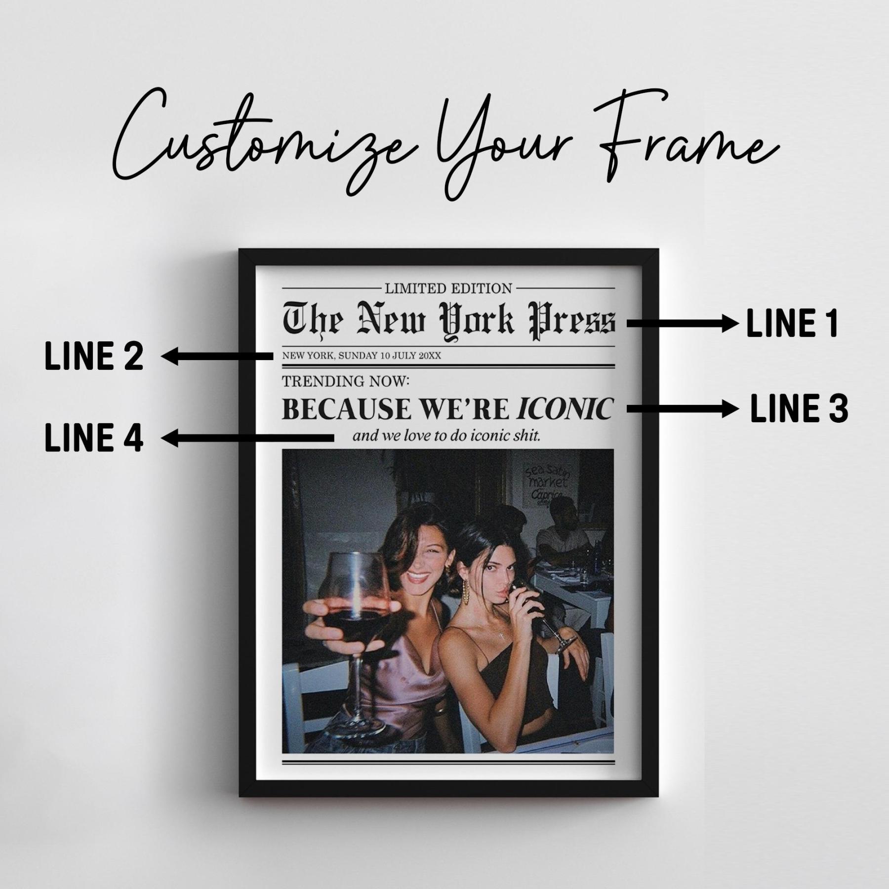 Custom Newspaper Print, Custom Friendship Wall Art