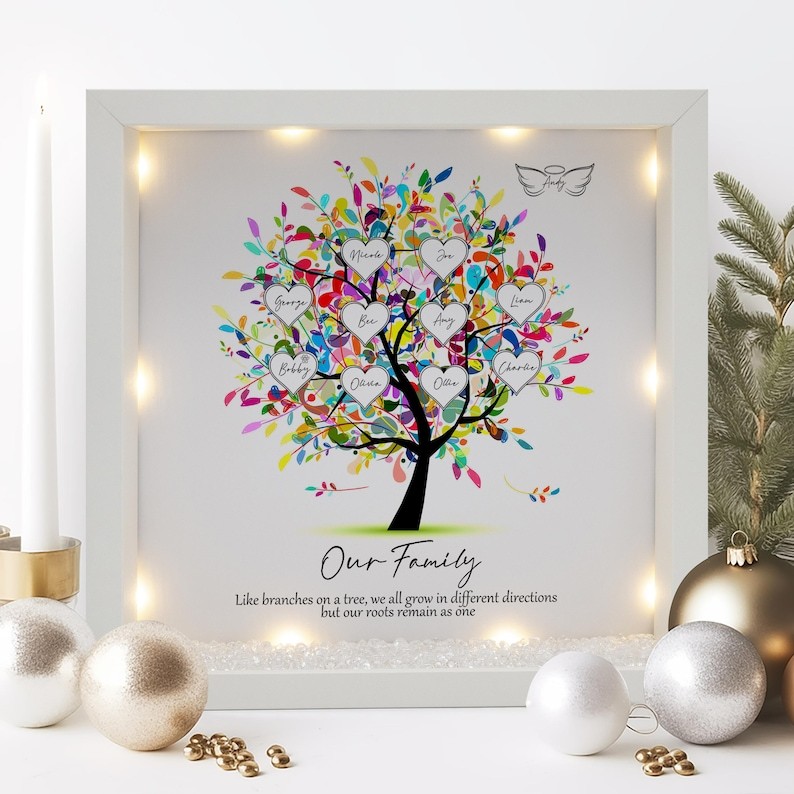 Personalized Family Tree Frame Light Frame Box
