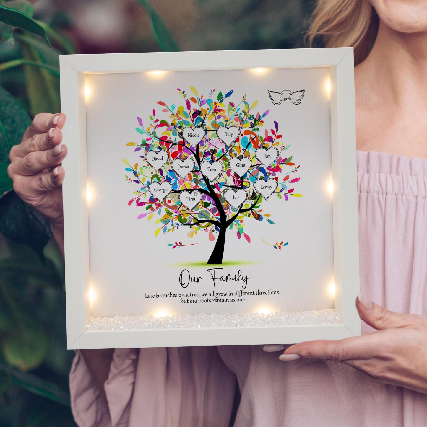 Personalized Family Tree Frame Light Frame Box