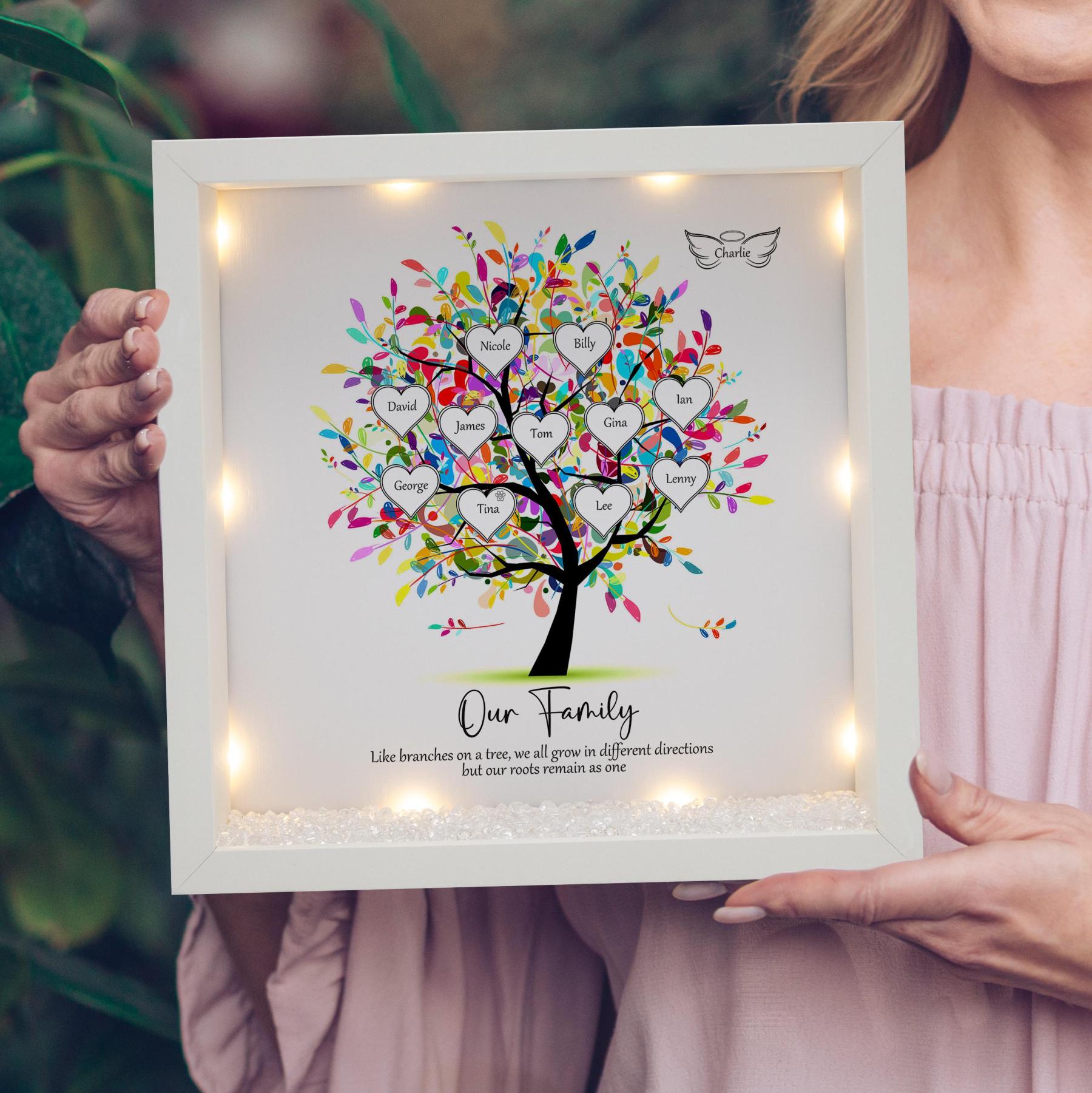 Personalized Family Tree Frame Light Frame Box