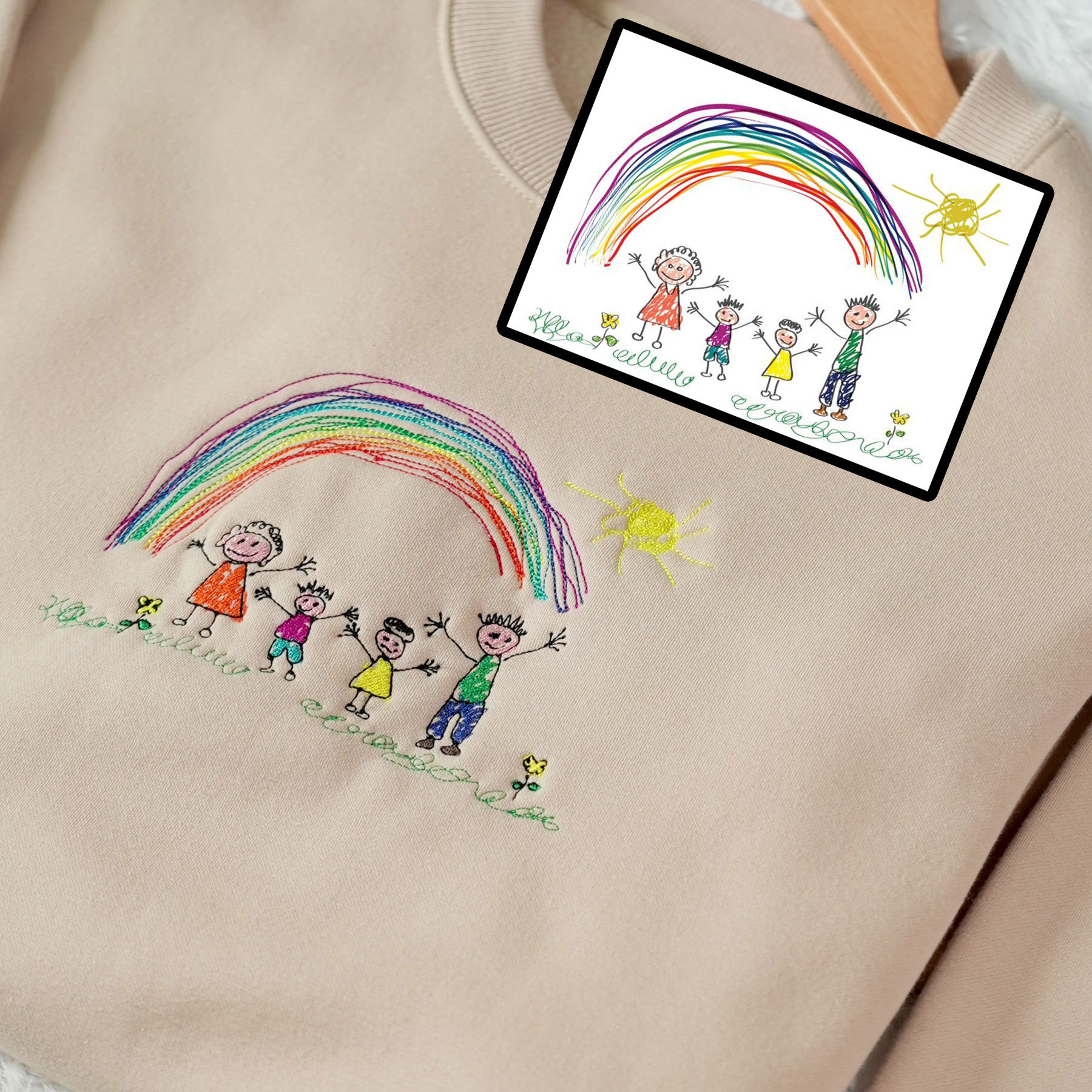 Custom Embroidered Kids' Drawing Sweatshirt