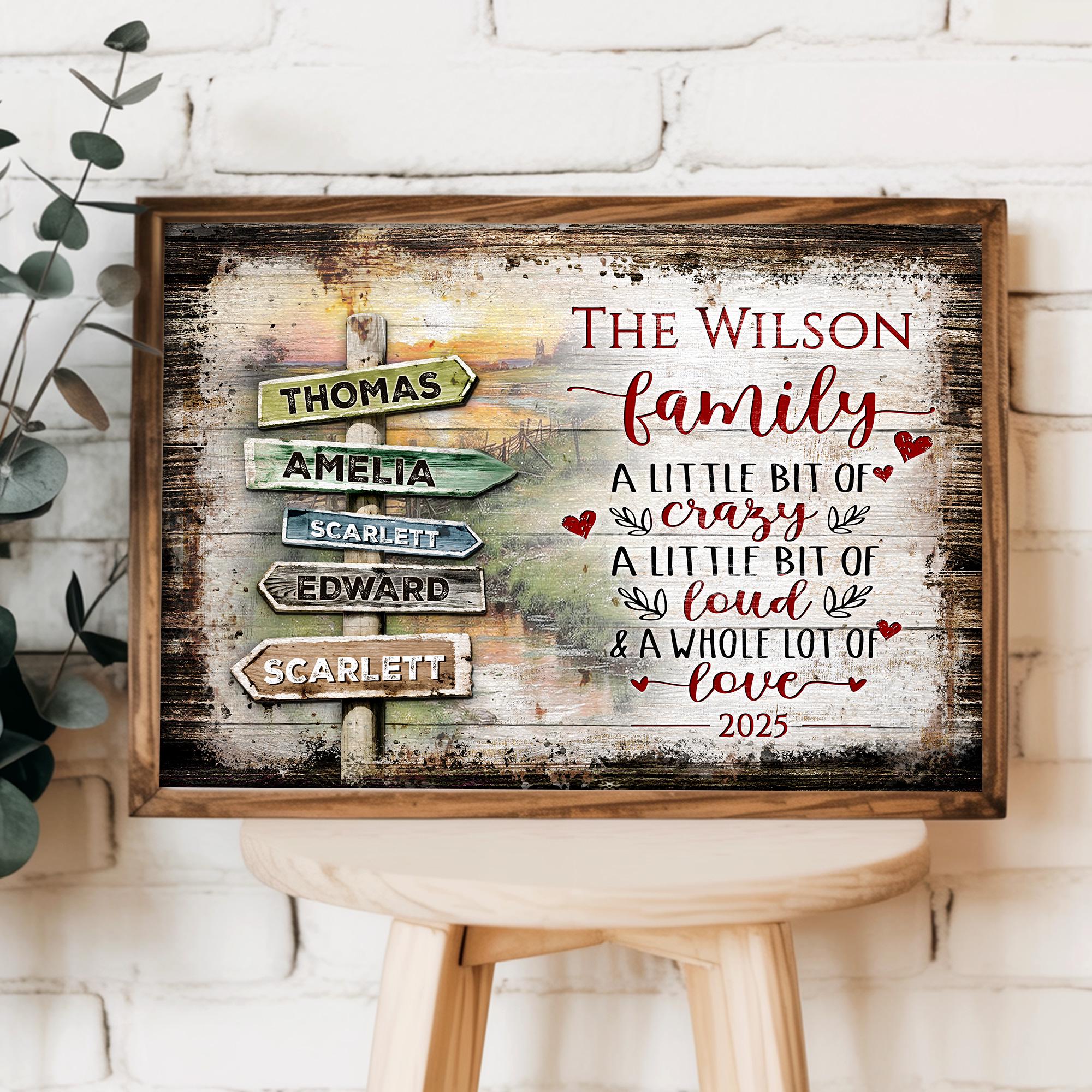 Personalized Family A Little Bit of Crazy Canvas