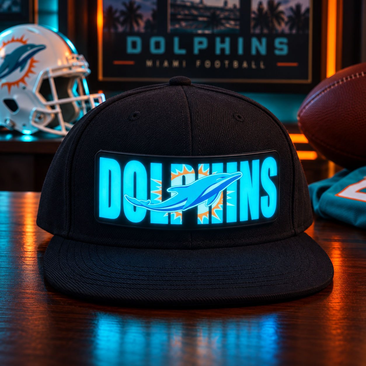 Football Fan LED Light-Up Snapback Cap