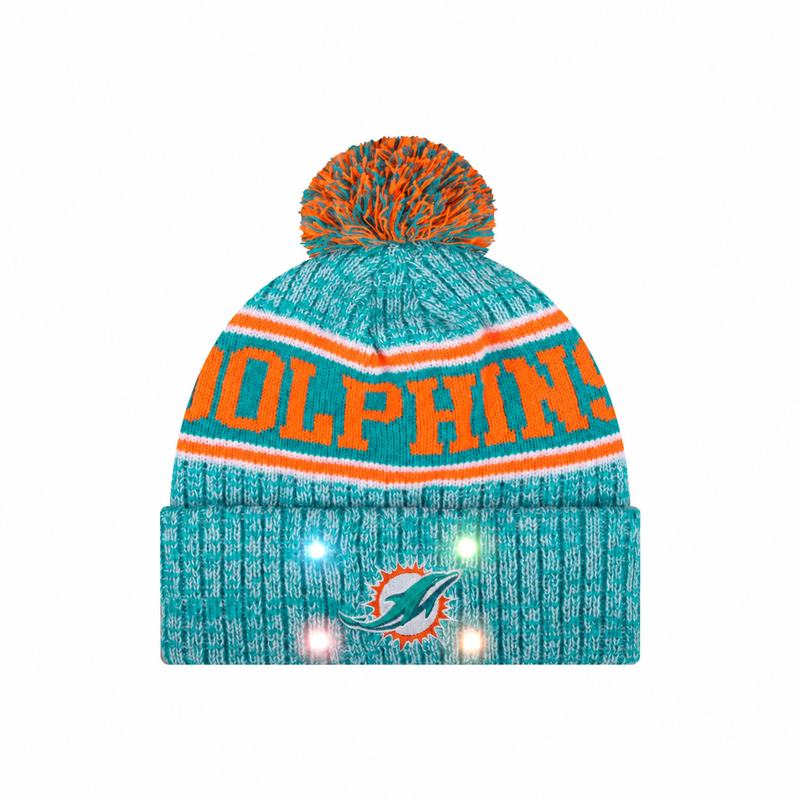 Football Team Warm Light up Pom Beanie