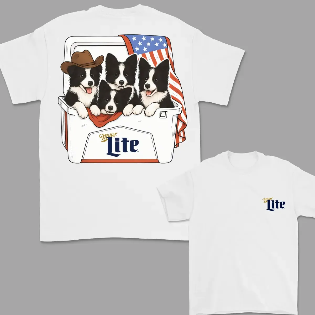 4th Of July T-Shirt Collie Dog T-shirt