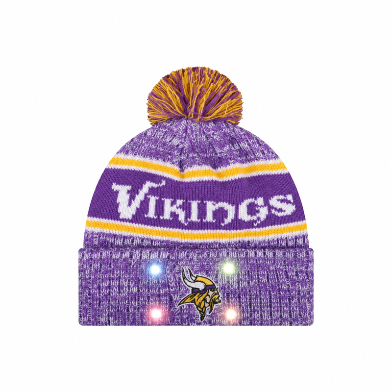 Football Team Warm Light up Pom Beanie