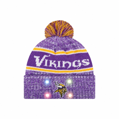 Football Team Warm Light up Pom Beanie