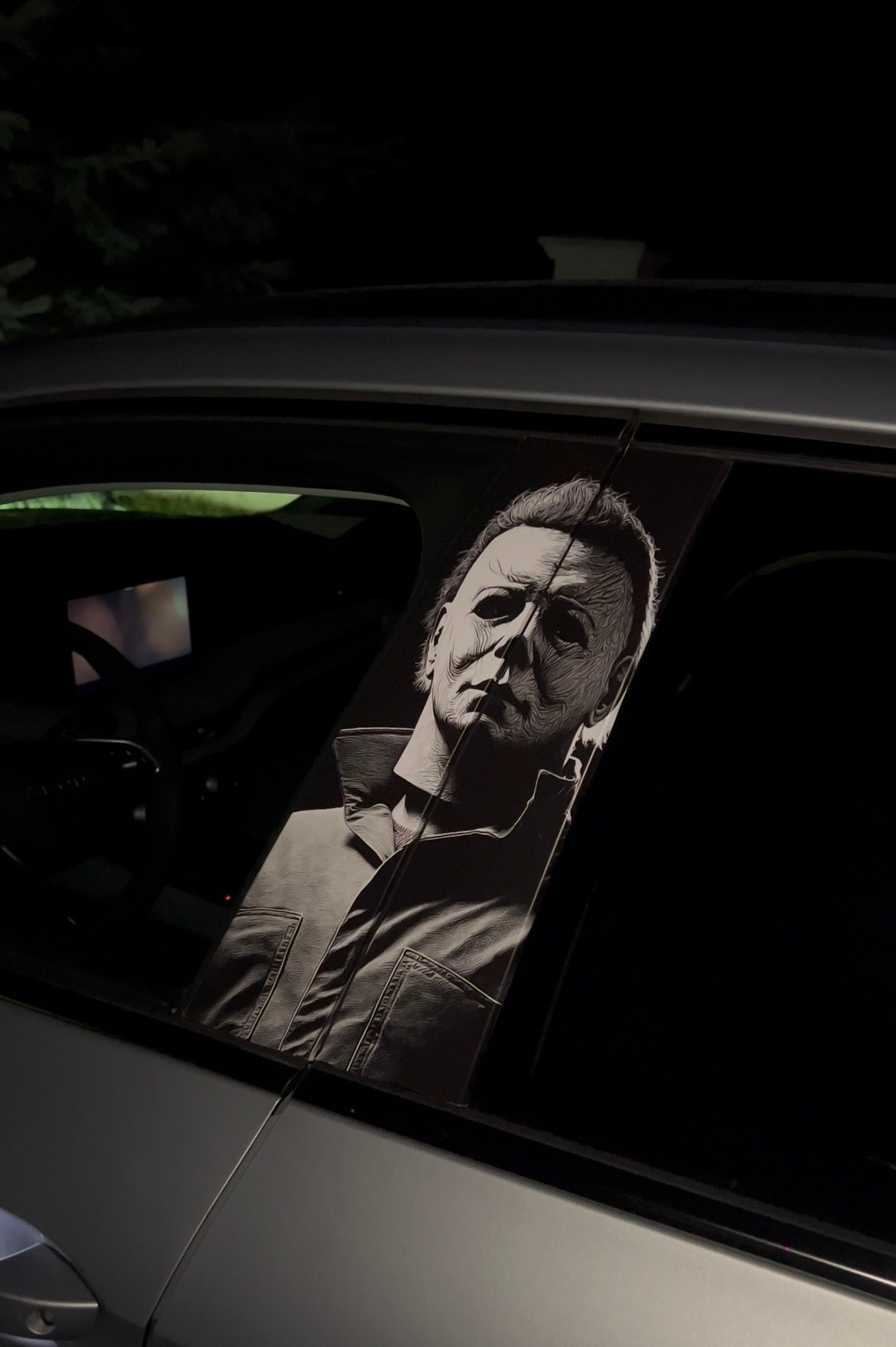 Michael Horror Car Pillar Wrap - Premium Vinyl B-Pillar Decal, Custom Fit