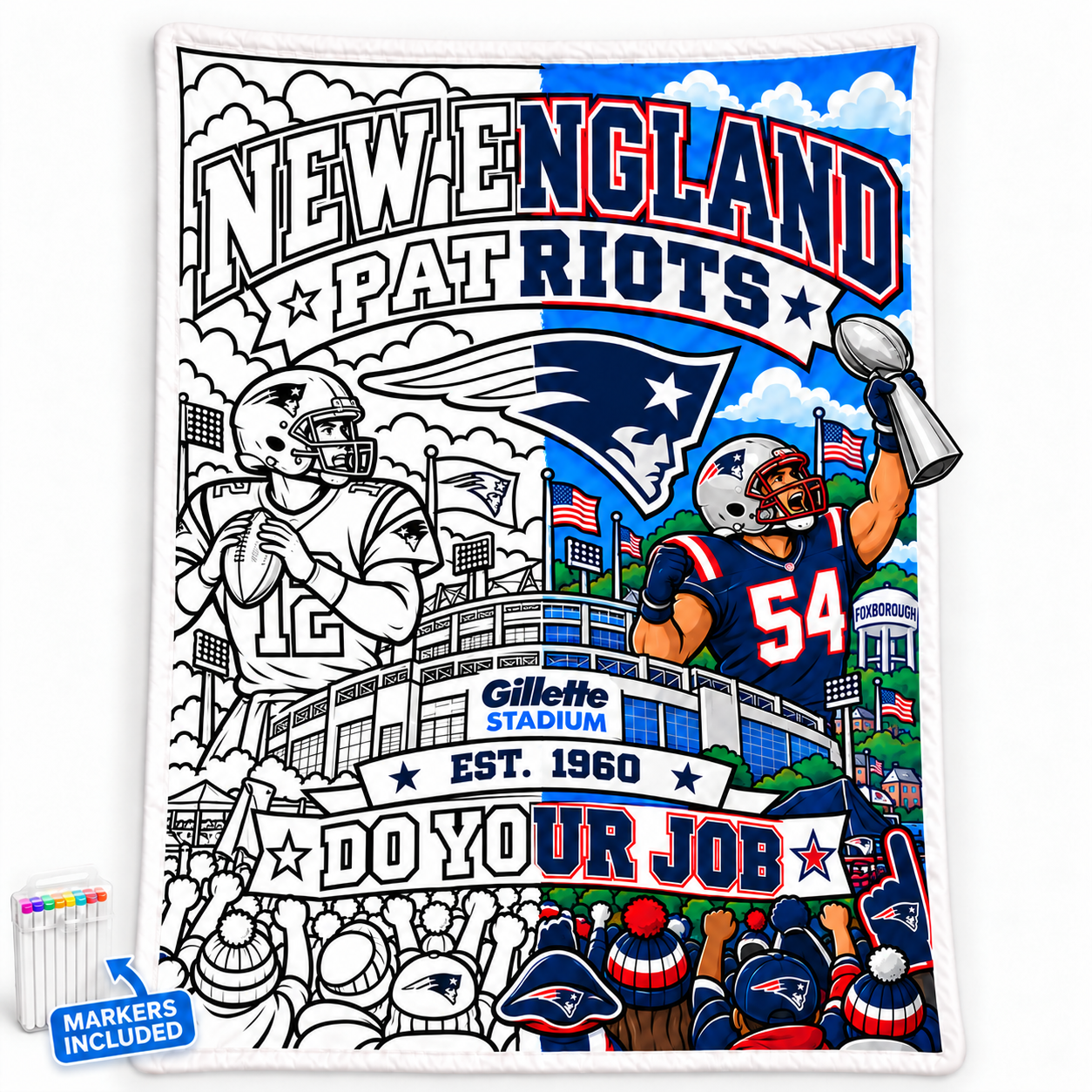 Football Fan DIY Coloring Blanket