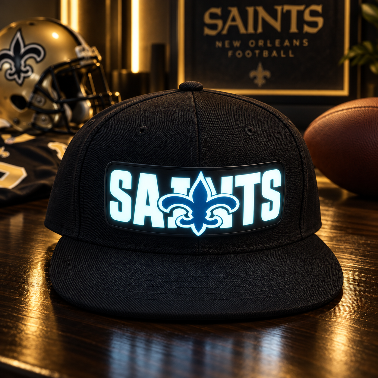 Football Fan LED Light-Up Snapback Cap