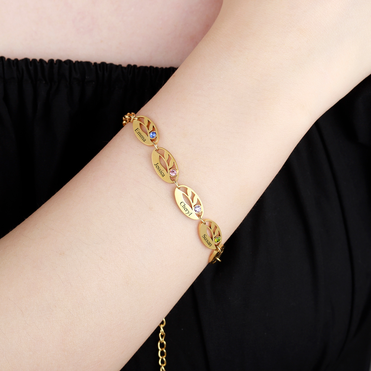 Personalized Leaf Bracelet   