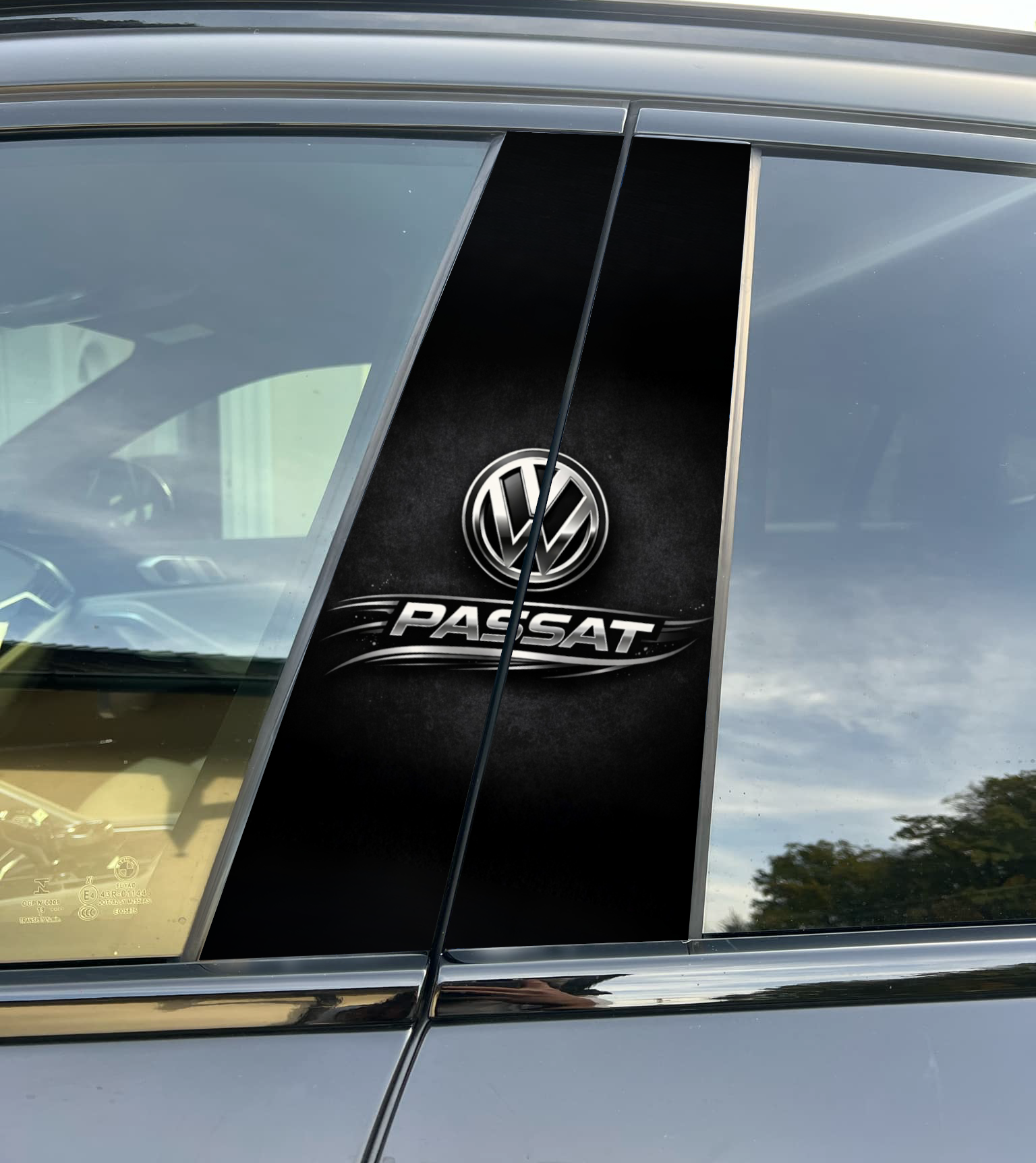 VW Passat Car Pillar Wrap Premium Vinyl B-Pillar Decal, Universal Fit