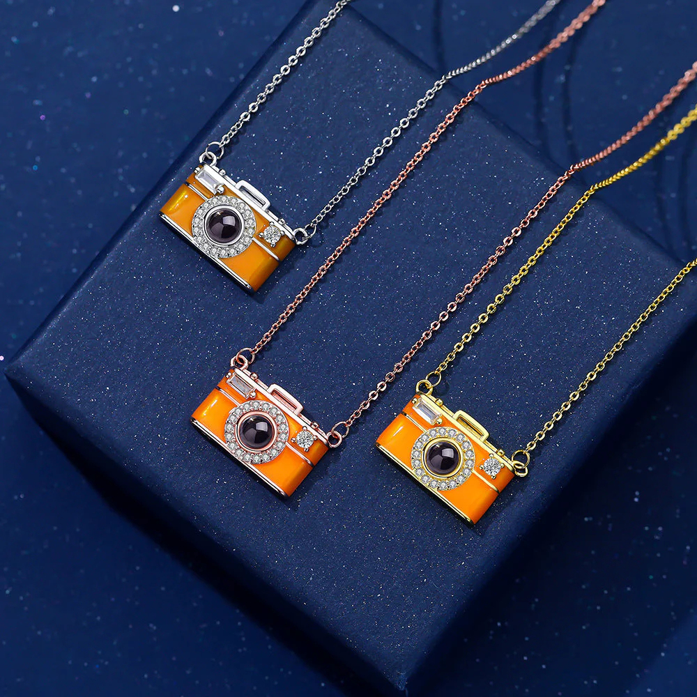 Personalized Photo Camera Projection Necklace