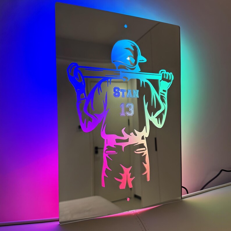 Personalized LED Cool Mirror Lights For American Football Fans