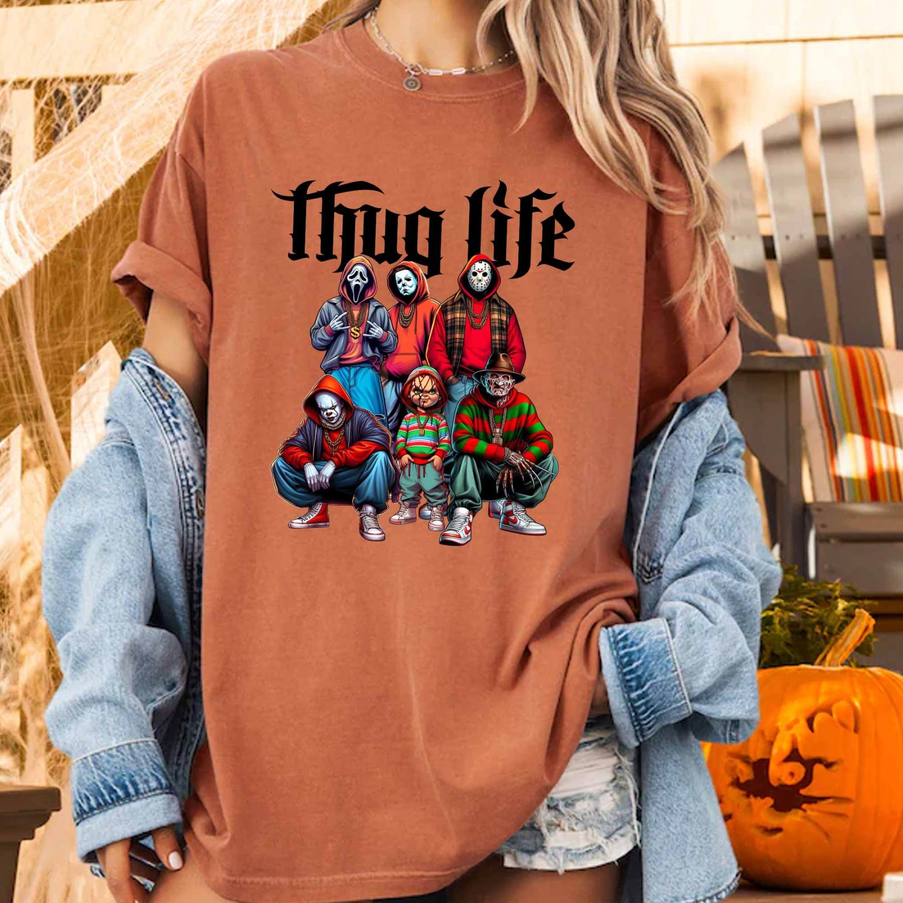 Halloween Horror Characters Thug Life Sweatshirt Hoddie