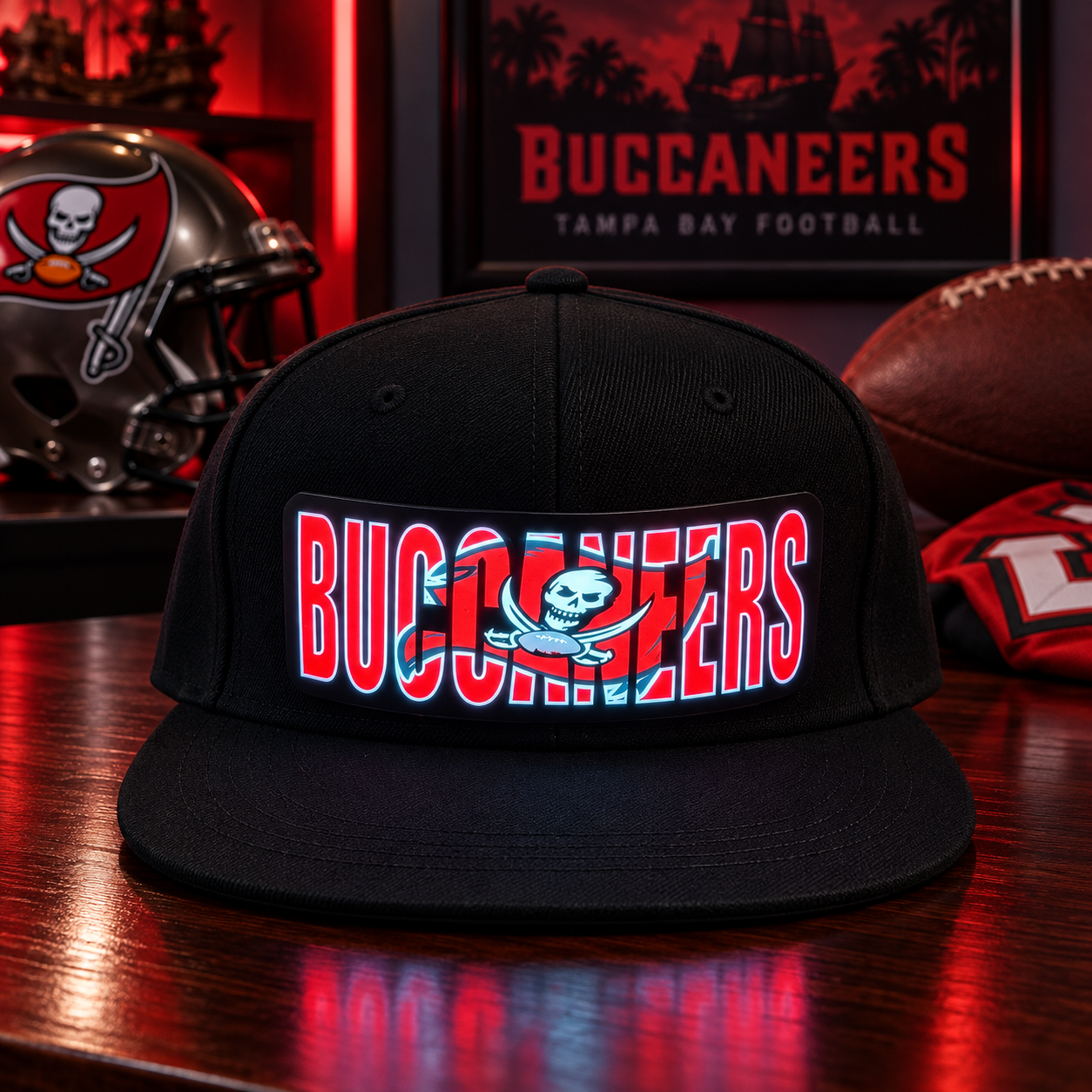 Football Fan LED Light-Up Snapback Cap