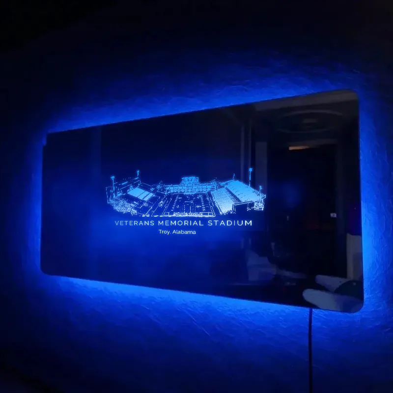 Veterans Memorial Stadium Mirror Light-Gifts For Sports Lovers、Troy University、Trojans、NCAA、Alabama