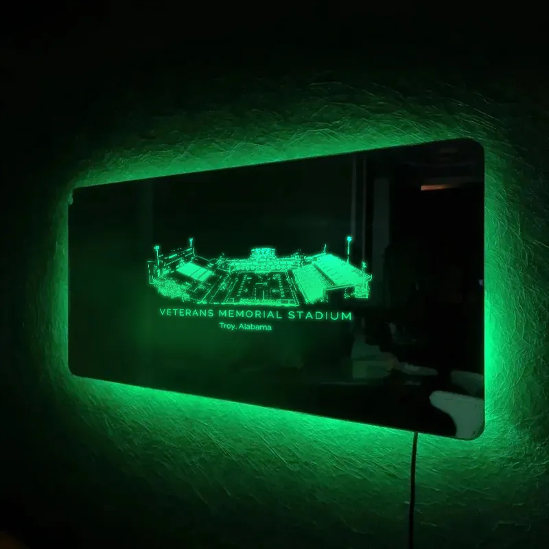 Veterans Memorial Stadium Mirror Light-Gifts For Sports Lovers、Troy University、Trojans、NCAA、Alabama