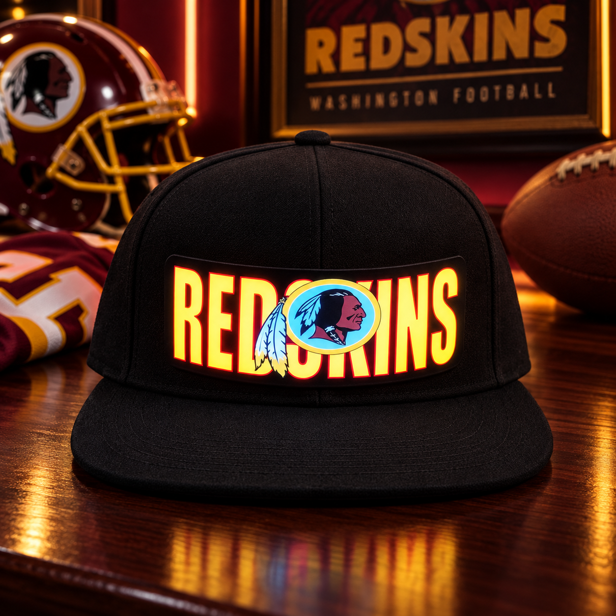 Football Fan LED Light-Up Snapback Cap