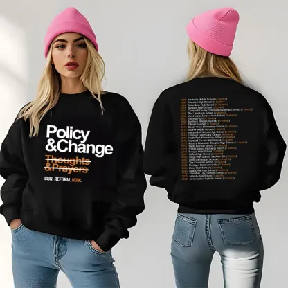 Policy and Change Gun Reform Graphic Shirt