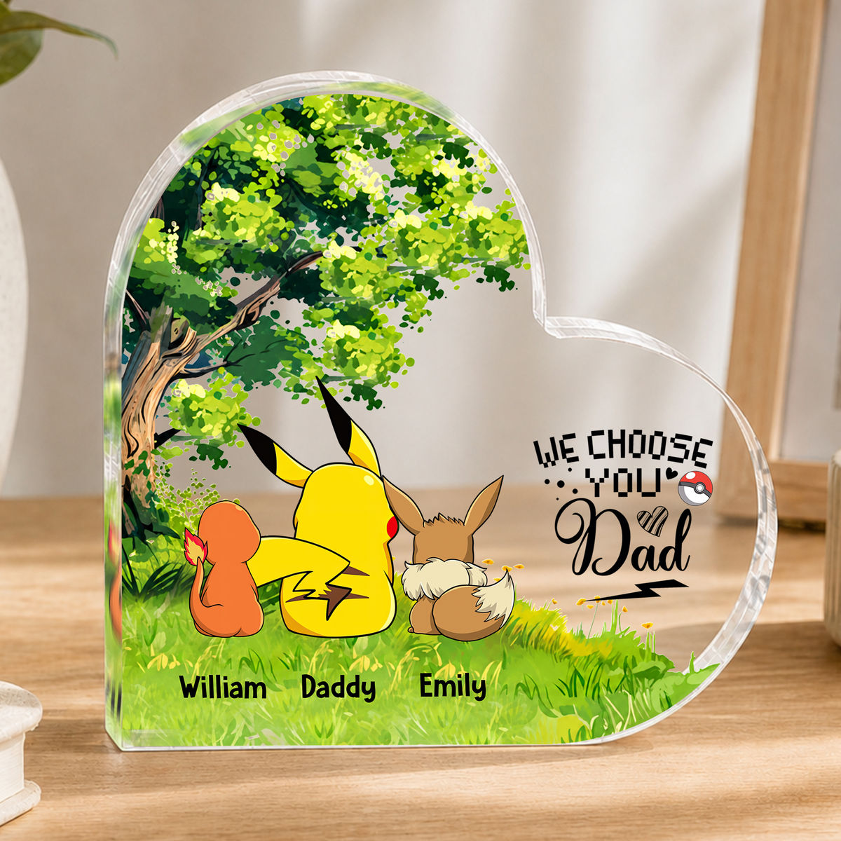 We Choose You Dad Personalized Heart Acrylic Plaque