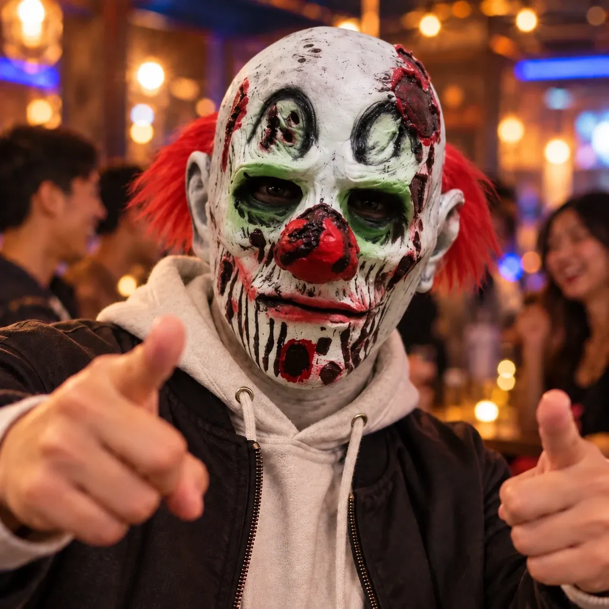 Grinning Skull Clown Silicone Full-Head Mask