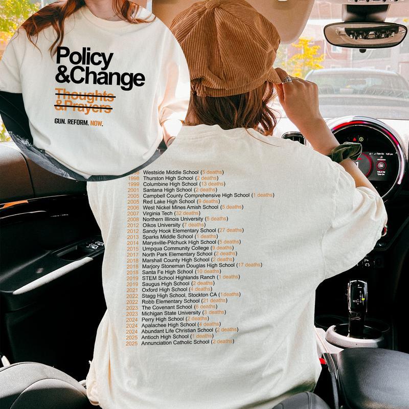 Policy and Change Gun Reform Graphic Shirt