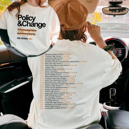 Policy and Change Gun Reform Graphic Shirt