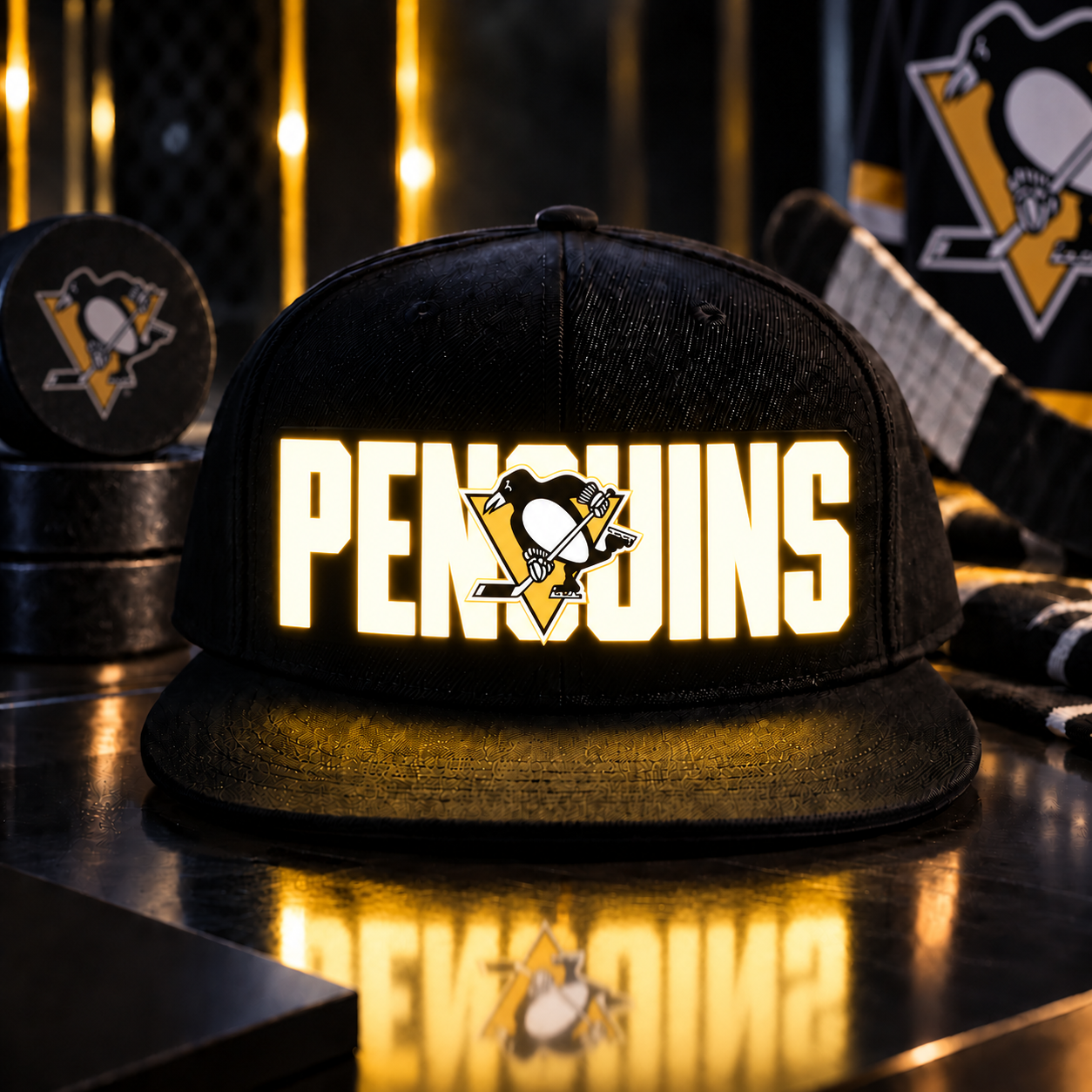 Hockey Team LED Light-Up Snapback Cap
