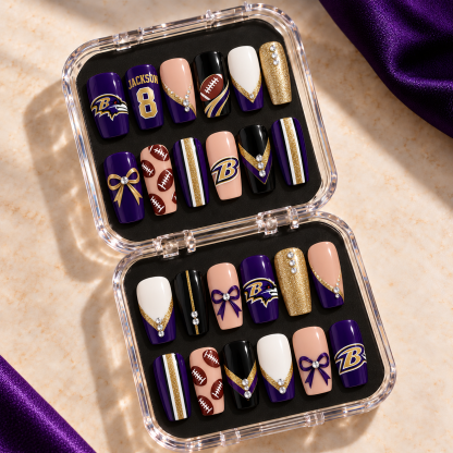 Baltimore Ravens - Football Fan 24-Piece Gameday Press-On Nails Set
