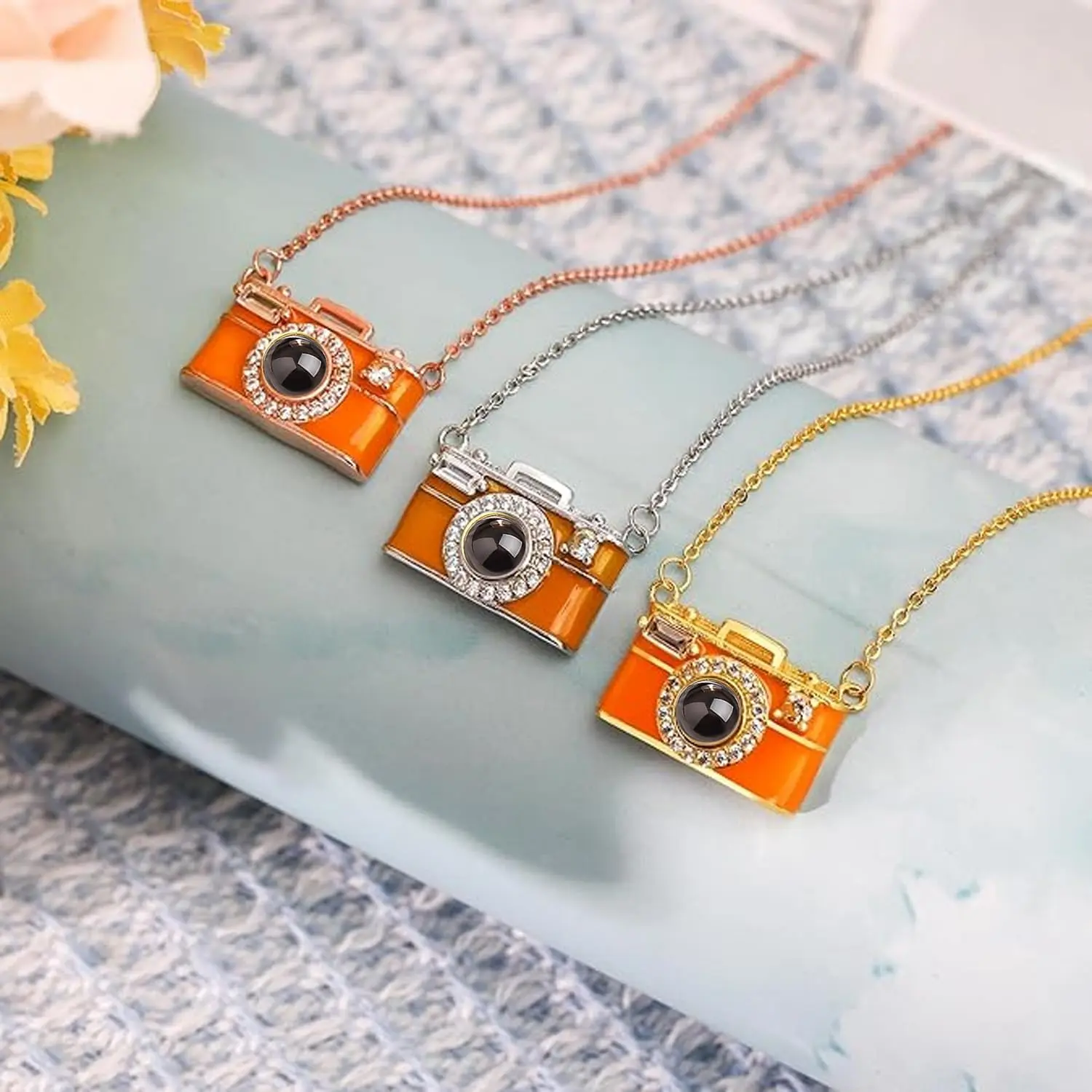 Personalized Photo Camera Projection Necklace