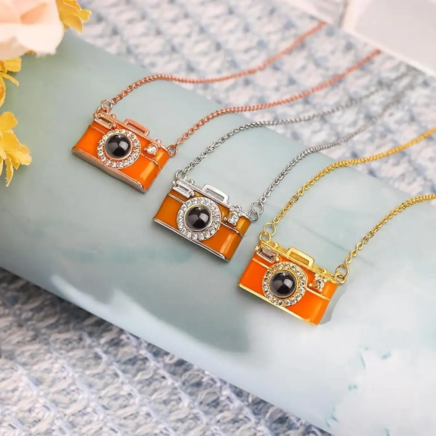 Personalized Photo Camera Projection Necklace