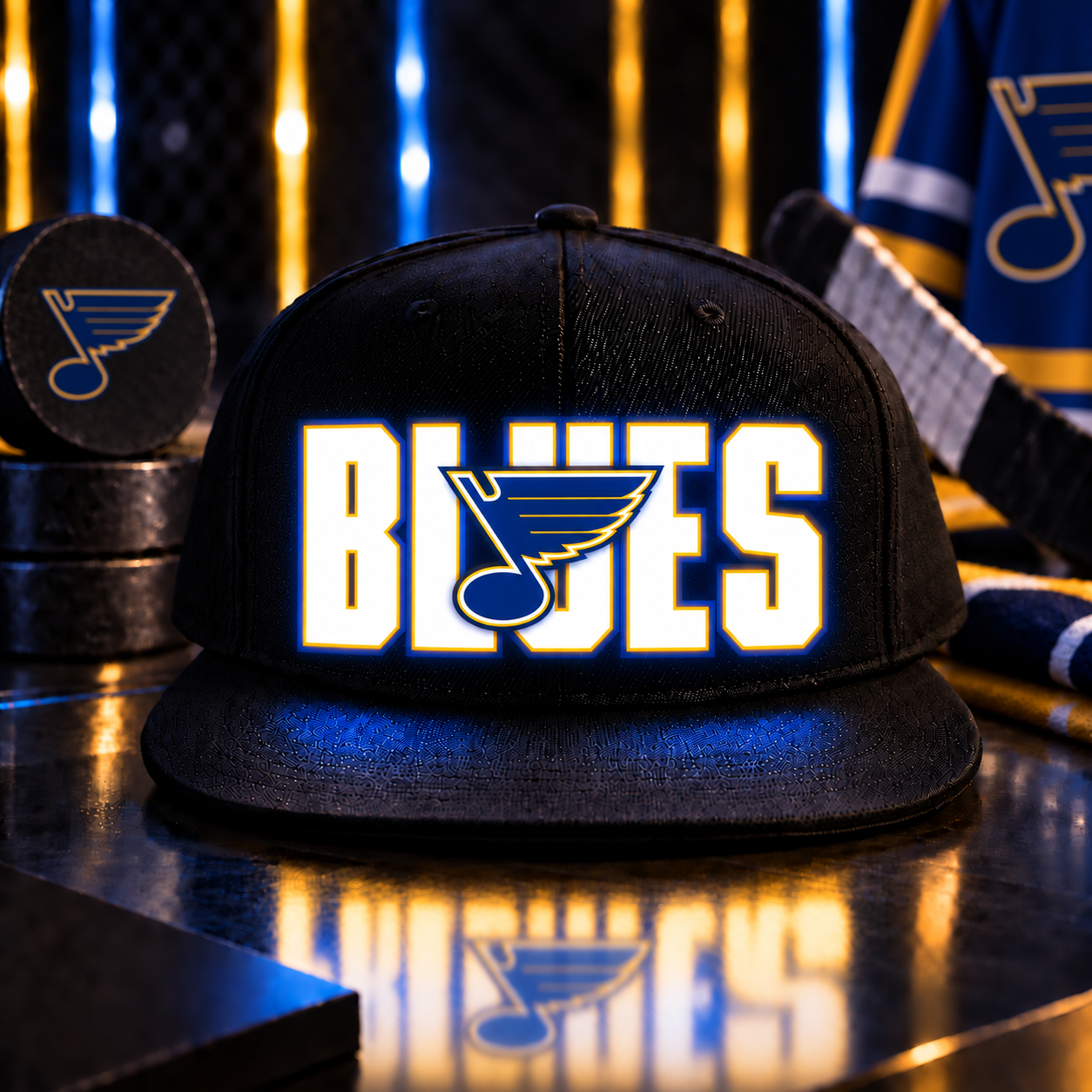Hockey Team LED Light-Up Snapback Cap