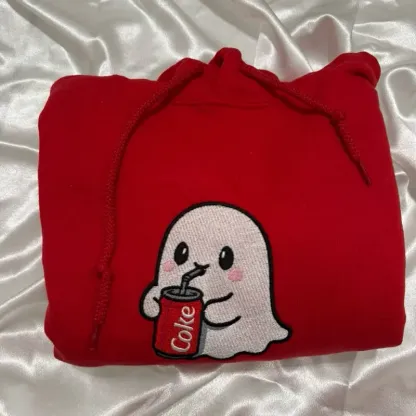 Ghost Drinking Embroidered Sweatshirt