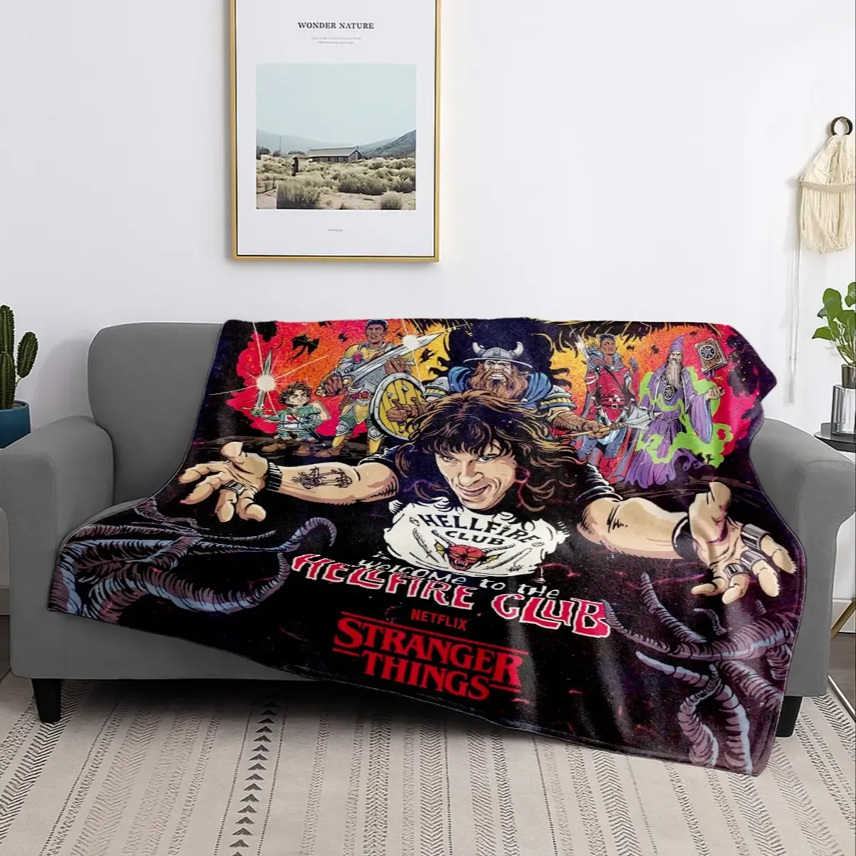 Vintage Fantasy Illustration  Soft Blanket Gift for TV Show Fans